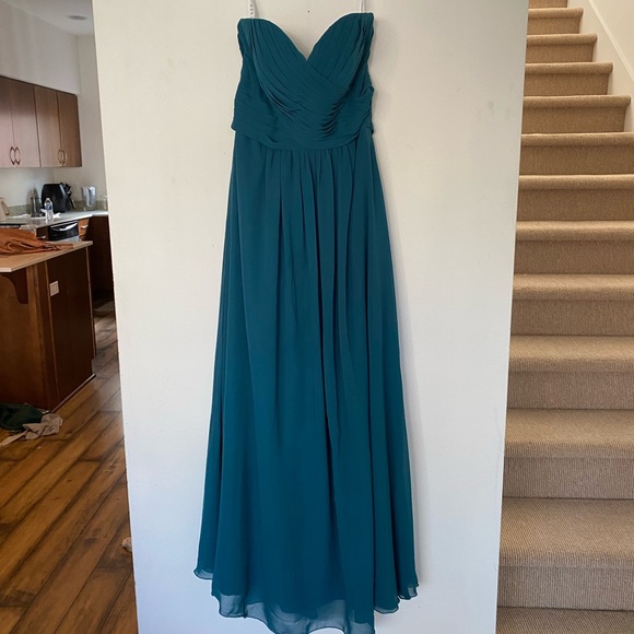 Azazie dress in peacock chiffon - Picture 2 of 4